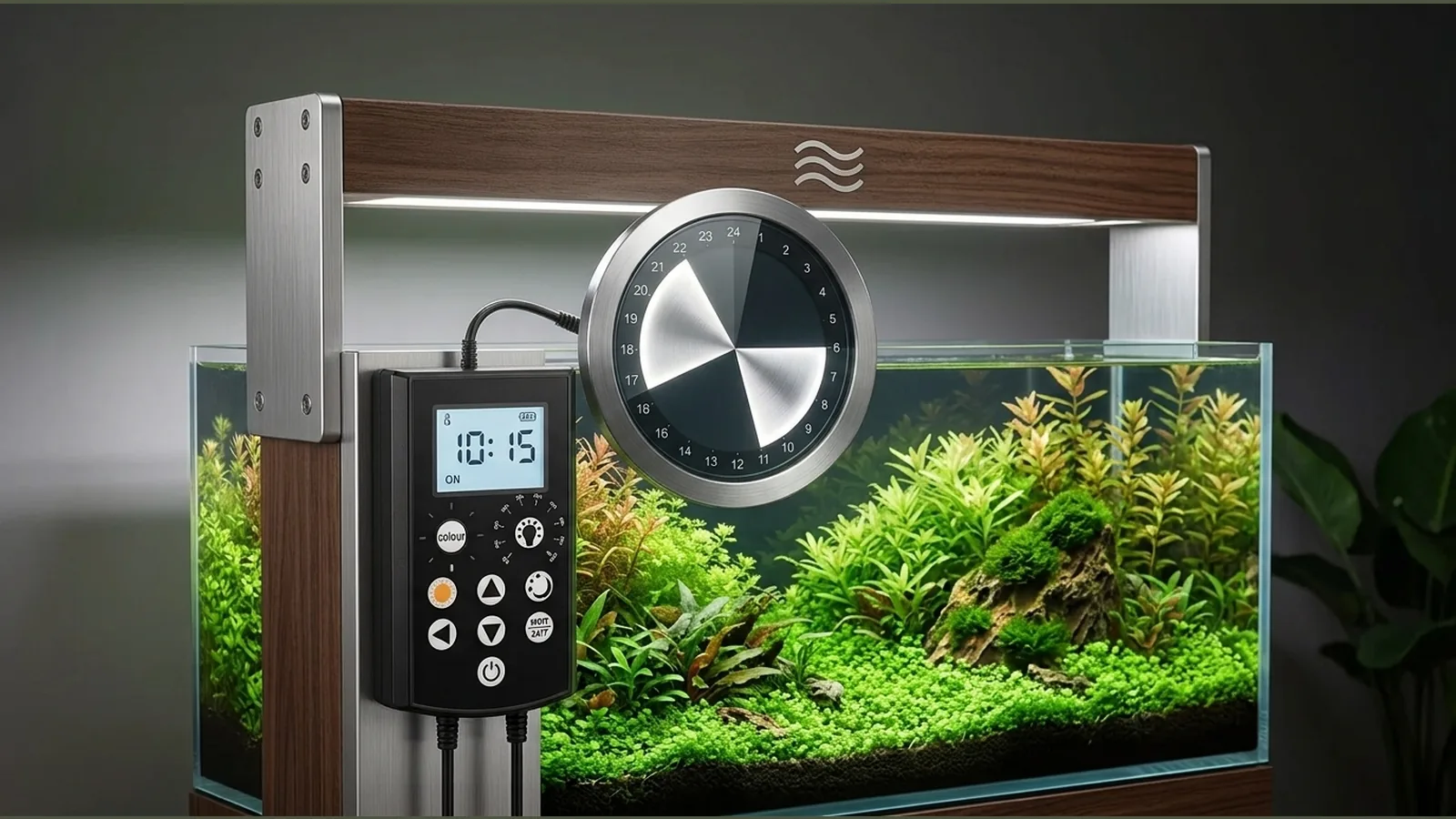 Split aquarium photoperiod shown as two viewing blocks